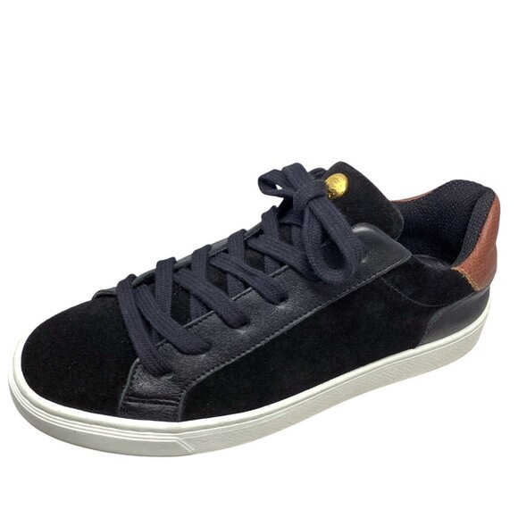 Longchamp Le Pliage Black Suede Russian Leather Heel Lace‎ Up Fashion Sneakers - Picture 7 of 13